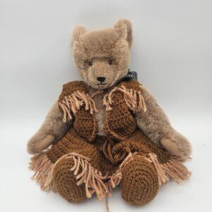Artist Handmade 15" Jointed Brown Plush Teddy Bear Catherine Bordi 1988